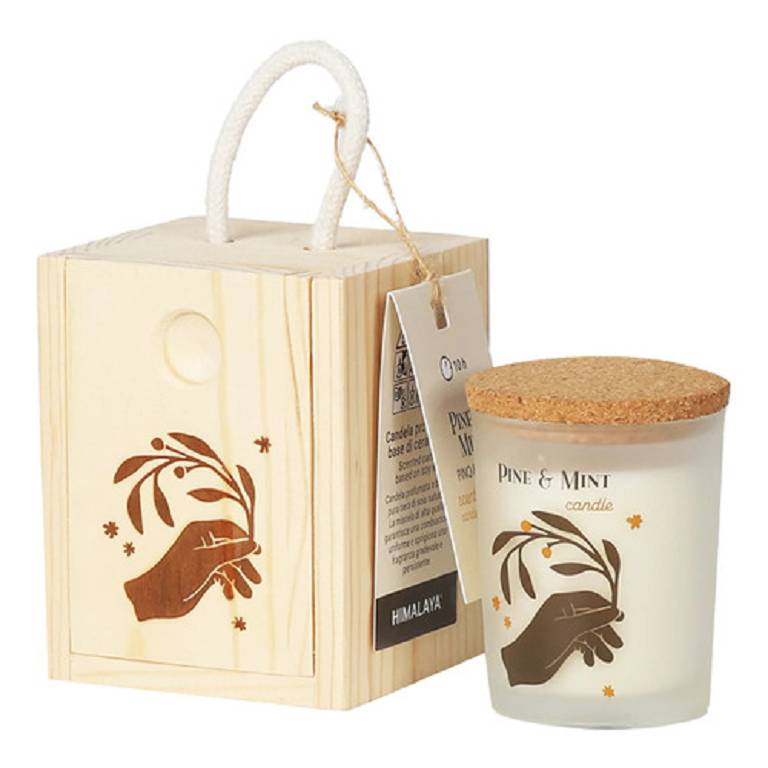 HIMALAYA CANDLE BOX LEGNO OLIV